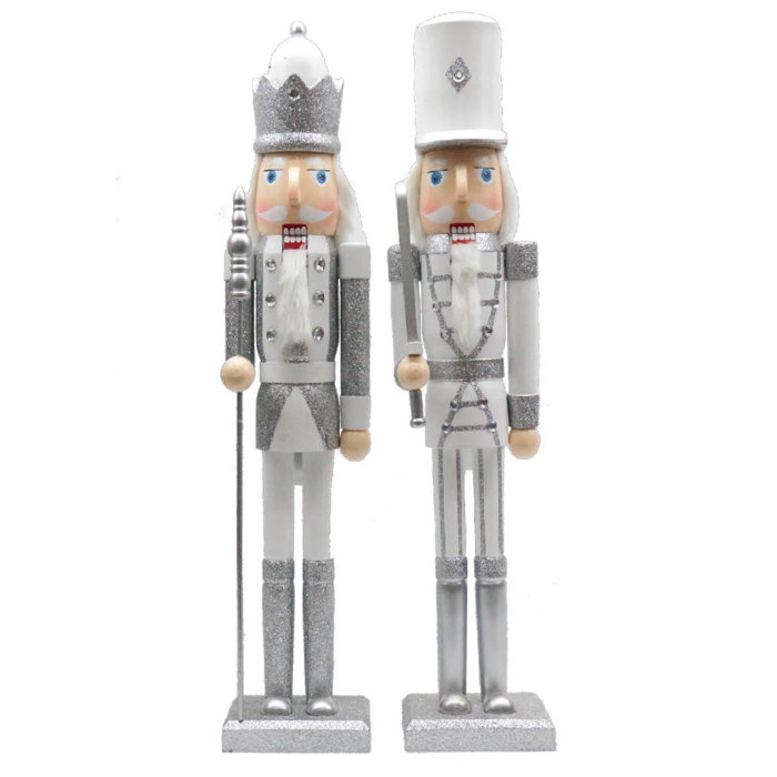 The Holiday Aisle® 24" White And Silver Nutcracker, Set Of 2 Wayfair.ca